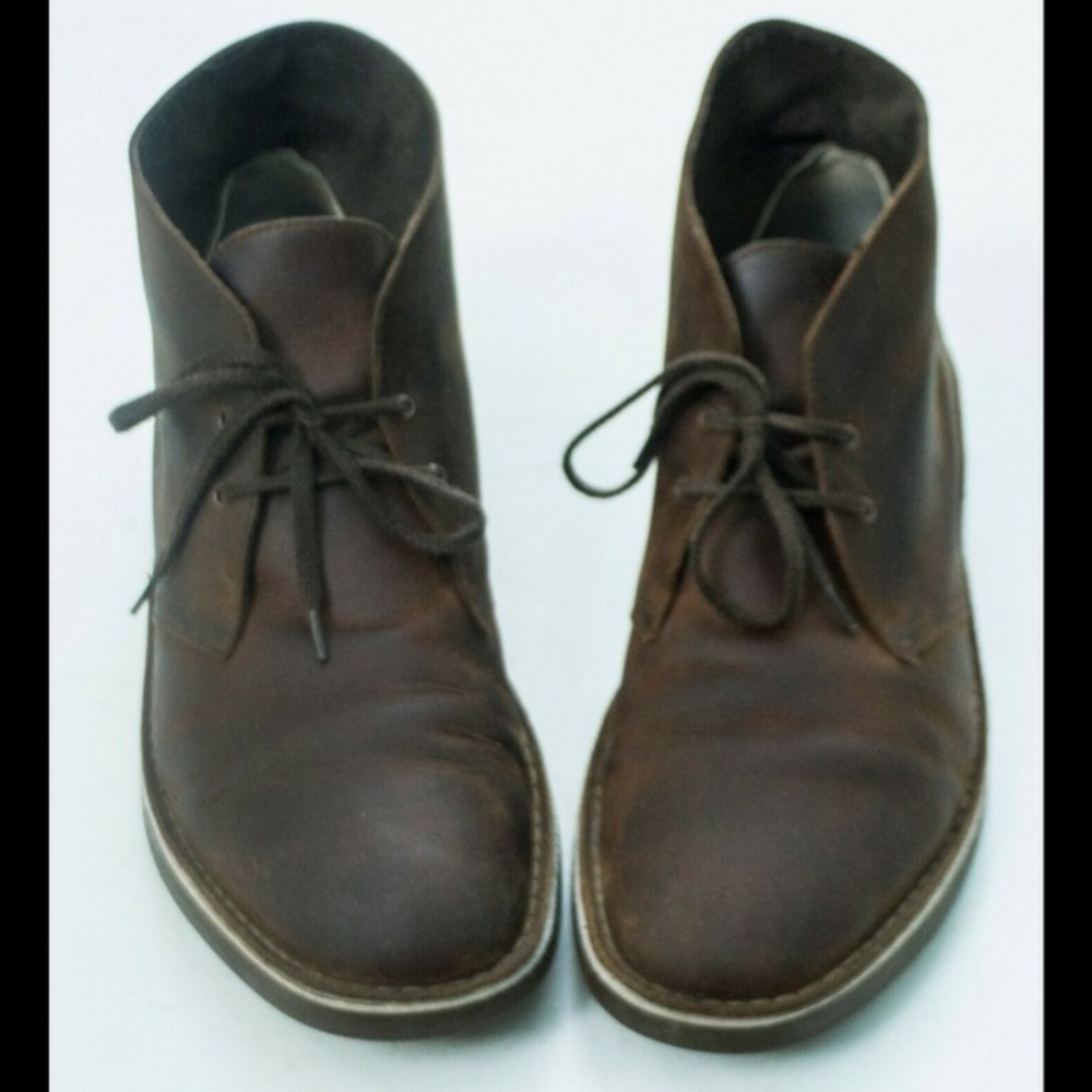 CLARKS Brown Leather Lace up Chukka Boots Size 14